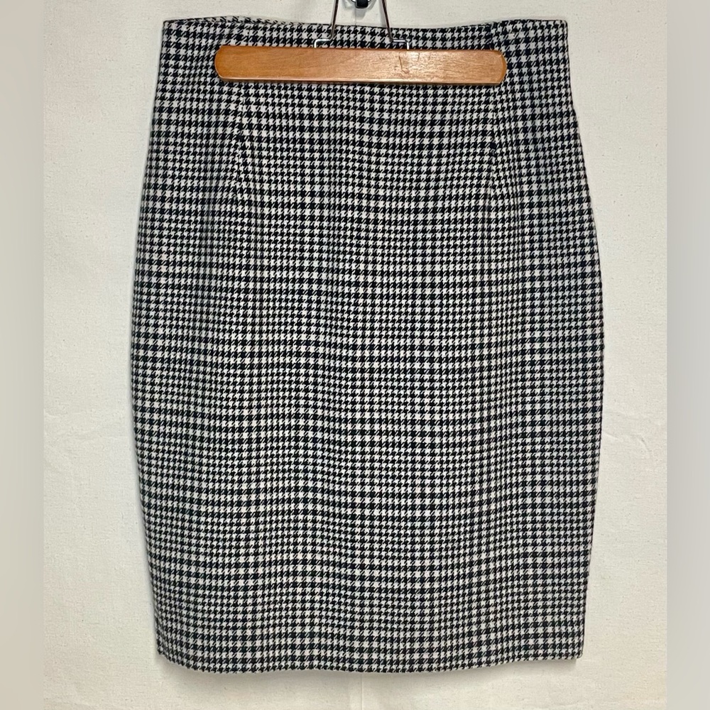 Vintage Toffs Houndstooth Pencil Skirt Made in USA Size 10 Black White Office‎